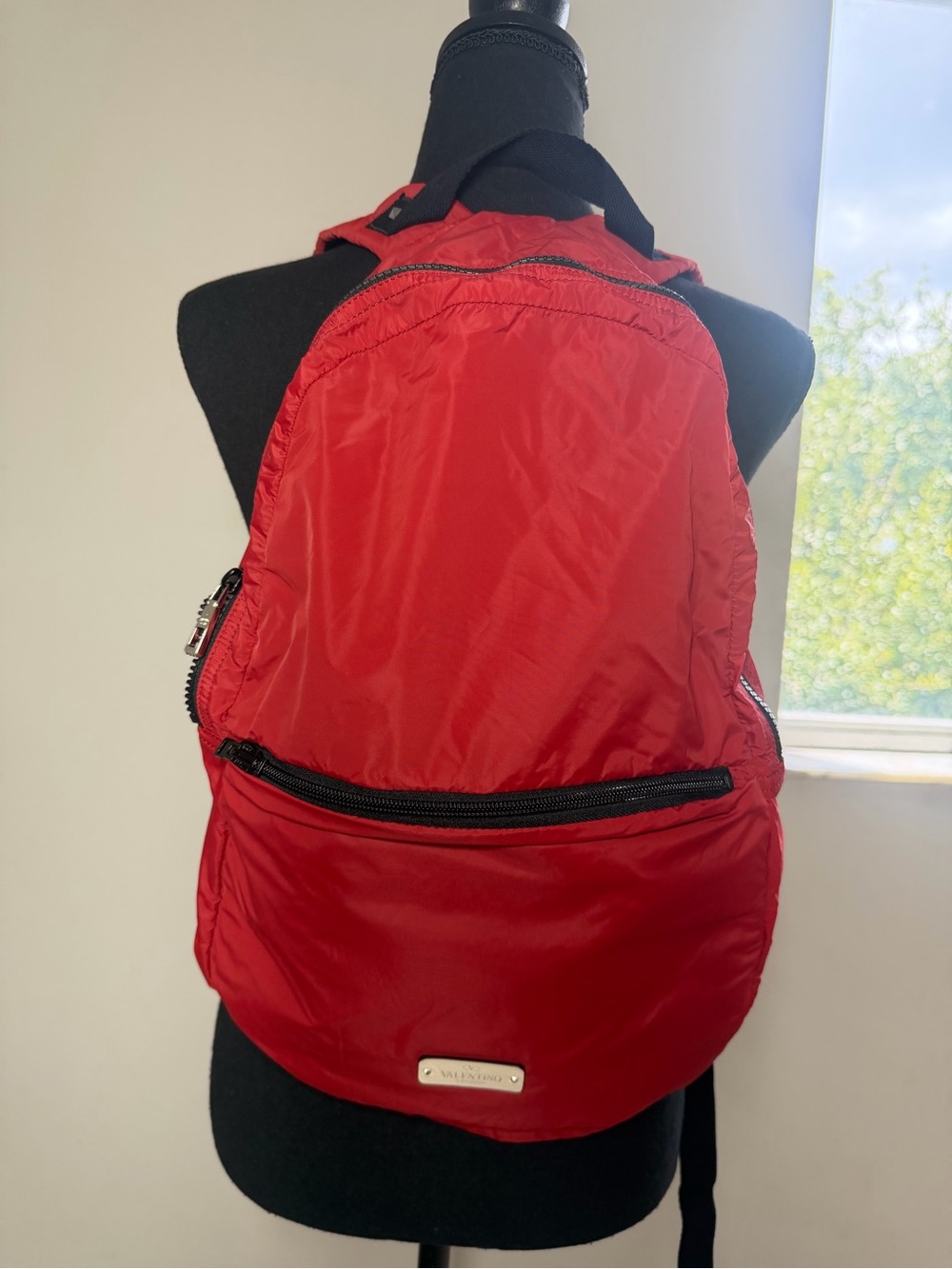 Valentino Garavani Red Nylon Backpack Made in Italy NWT Designer Luxury Bag